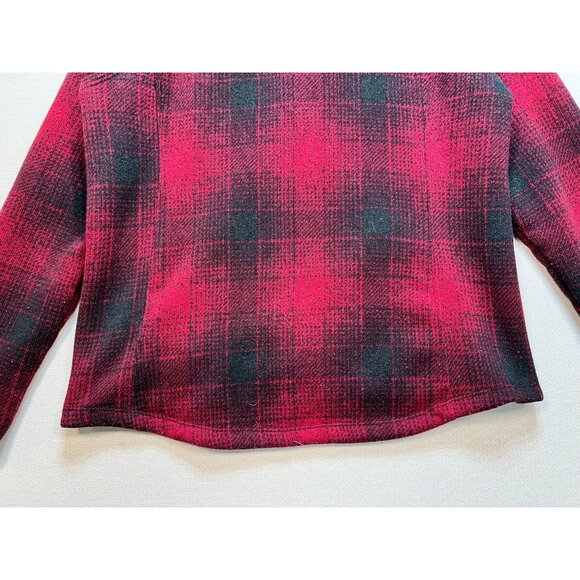 The North Face Women's Pullover Fleece Hoodie Size M Red Black Plaid Long Sleeve - Picture 13 of 13